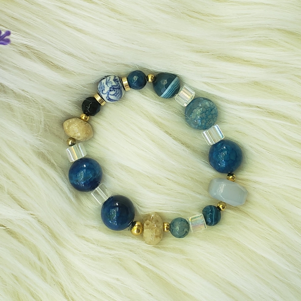 Agate Handmade Beaded Bracelet